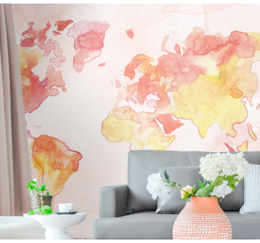 Fotomurale mappamondo mappa globale acquerello - TenStickers