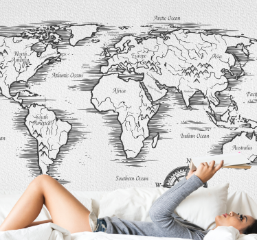 Fotomurale mappamondo mappa globale completa - TenStickers