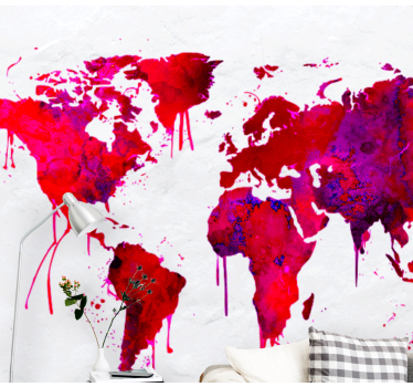 Fotomurale mappamondo mappa globale vibrante - TenStickers