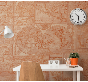 Fotomurale mappamondo mappe del mondo vintage - TenStickers