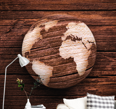 Fotomurale mappamondo struttura in legno - TenStickers