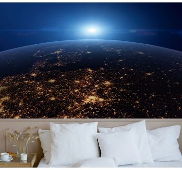 Fotomurale mappamondo vista notturna della terra - TenStickers