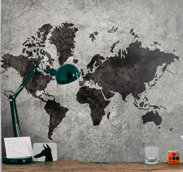 Fotomurale moderno Mappamondo a tema industriale - TenStickers