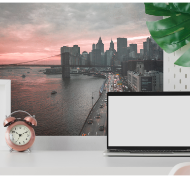 Fotomurale new york skyline urbano di manhattan - TenStickers