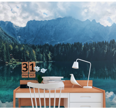 Fotomurale paesaggi Grande lago di montagna blu - TenStickers