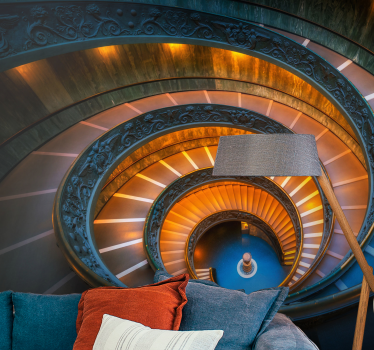 Fotomurale paesaggi illuminazione scala a spirale - TenStickers