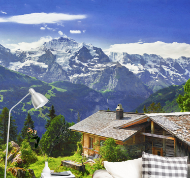 Fotomurale paesaggi scena di rifugio montano - TenStickers