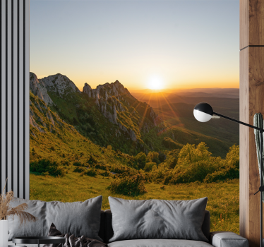 Fotomurale paesaggi tramonto sulle montagne - TenStickers
