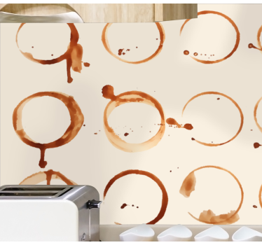 Fotomurale per cucina modelli di anelli di caffè - TenStickers