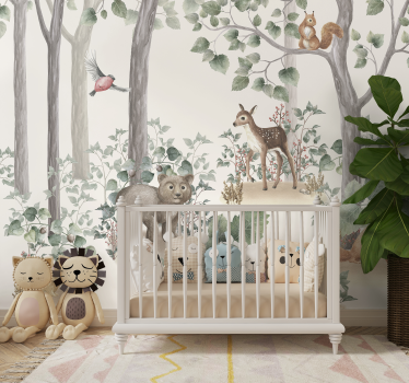 Fotomurale per neonato animali nel bosco - TenStickers