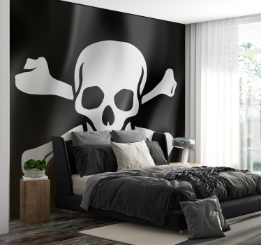 Fotomurale soggiorno bandiera pirata - TenStickers