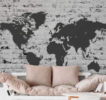 Fotomurale mappa del mondo effetto mattone - TenStickers