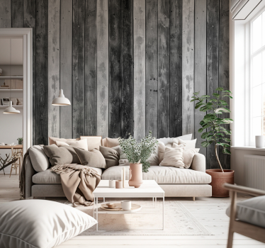 Fotomurale textures Tavole di legno grigie rustiche - TenStickers