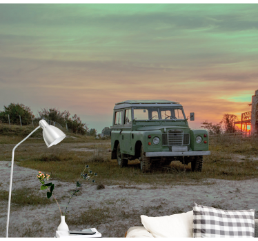 Fotomurale veicoli auto d'epoca verde - TenStickers