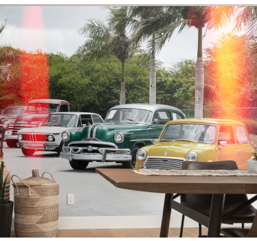 Fotomurale veicoli collezione di auto d'epoca - TenStickers