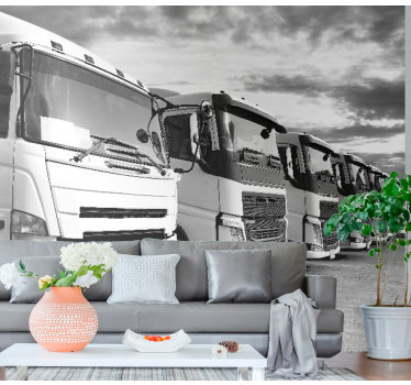 Fotomurale veicoli linea di camion - TenStickers