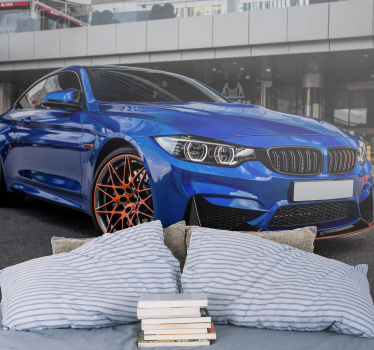 Fotomurale con auto sportiva blu - TenStickers