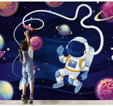 fotomurale per bambini astronauta nello spazio - TenStickers