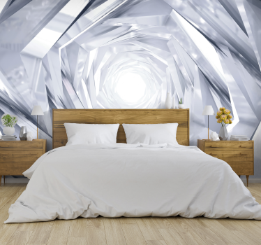Carta da parati 3D tunnel bianco - TenStickers