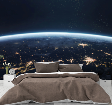 fotomurale 3d paesaggio Terra di notte - TenStickers