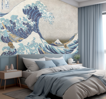 Fotomurale onda di Kanagawa stile vecchio  - TenStickers