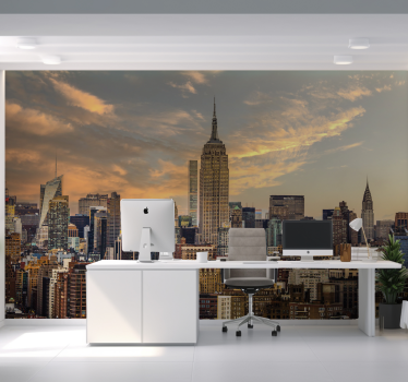 Fotomurali per ufficio vista panoramica della skyline di New York - TenStickers