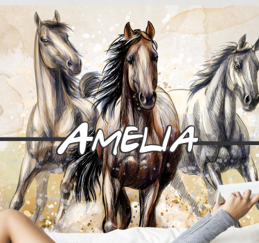 Fotomurale Tre cavalli illustrati - TenStickers