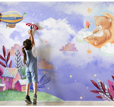 Murale paesaggio terrestre e aereo magico - TenStickers
