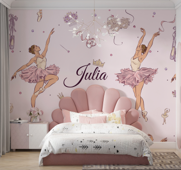 Carta da parati ragazzi balletto con nome - TenStickers