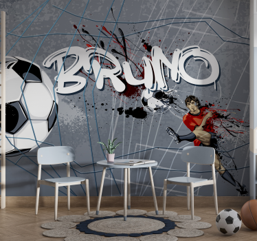 Carta da parati per ragazzi gol del calciatore con nome - TenStickers