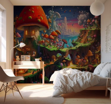 Murales per camerette ragazzi mondo dei funghi  - TenStickers