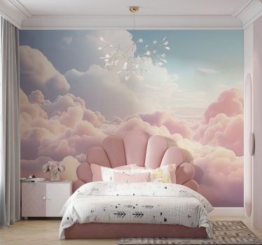 Fotomurali bambini paesaggio di nuvole rosa - TenStickers
