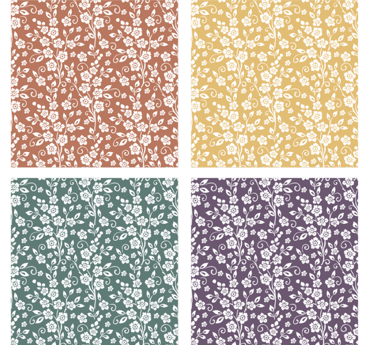 Elegante sottobicchiere con motivo floreale - TenStickers