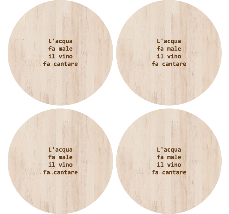 Sottobicchiere  personalizzato con frase Frasi di vino e acqua - TenStickers