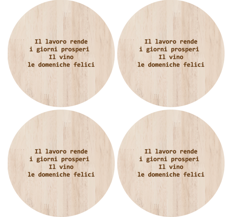 Sottobicchiere  personalizzato con frase Vino e frasi di lavoro - TenStickers