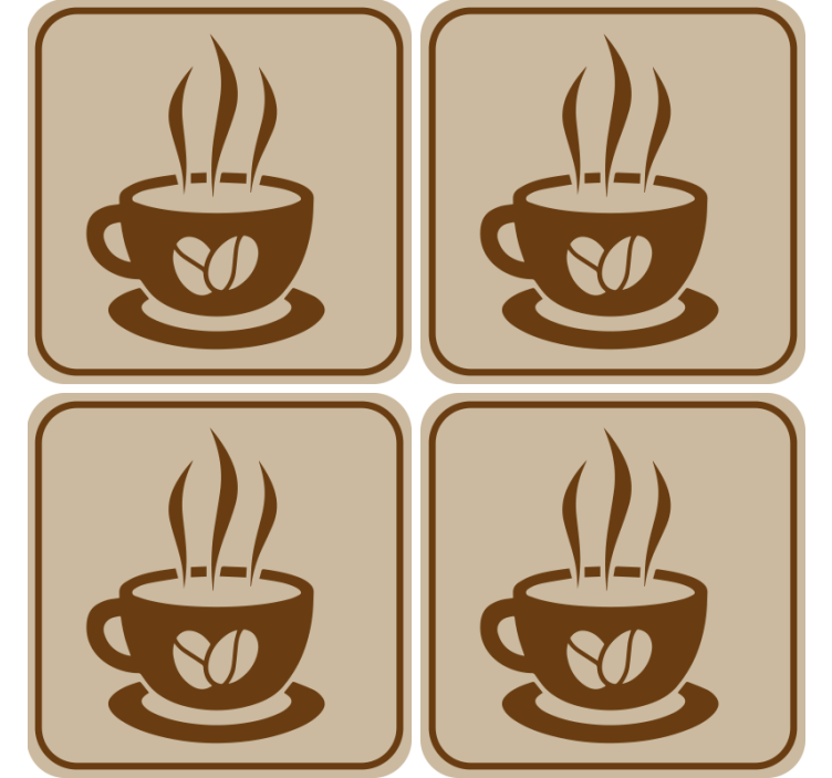 Sottobicchieri moderno emblema della tazza di caffè - TenStickers