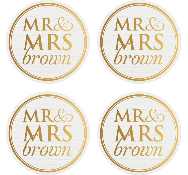 Sottobicchiere personalizzato matrimonio Mr - TenStickers