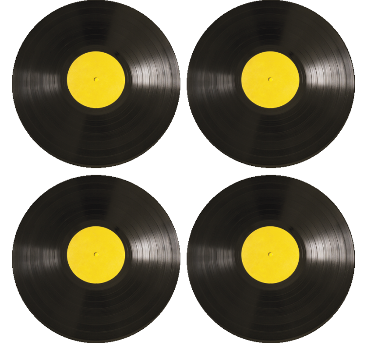 Sottobicchiere  personalizzato moderno Disco in vinile - TenStickers