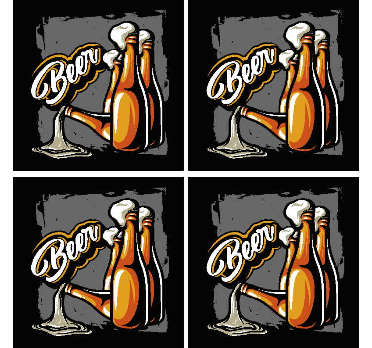 Sottobicchiere  tema birra Bottiglia di birra - TenStickers