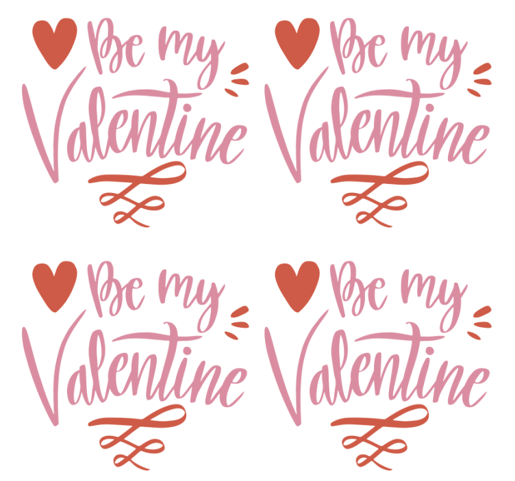 Sottobicchieri con frase grafica cuore di san valentino - TenStickers
