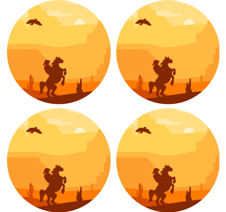Sottobicchieri frikis scena del deserto al tramonto - TenStickers