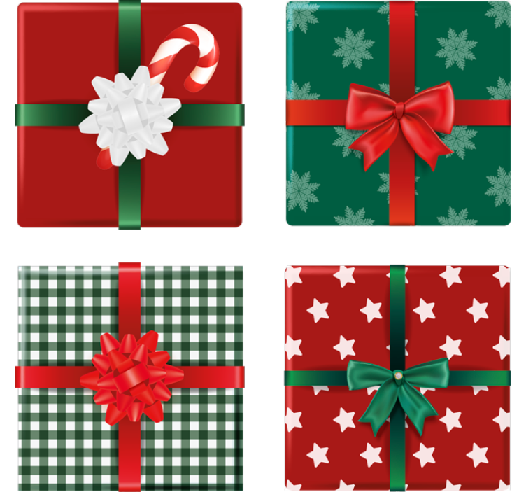 Sottobicchiere  tema Natale Confezione regalo - TenStickers