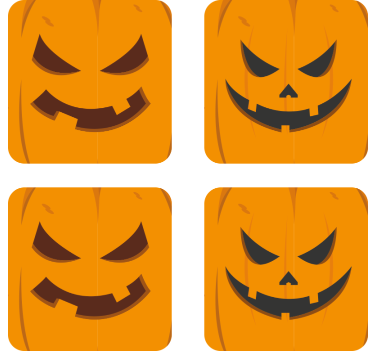 Diversi sottobicchieri di zucche halloween - TenStickers