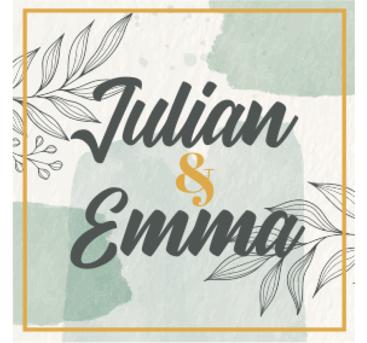 Sottobicchieri matrimonio design del nome personalizzato - TenStickers