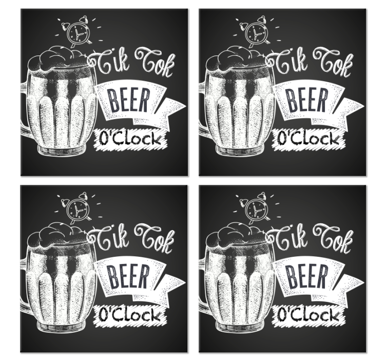 Sottobicchiere  tema birra Citazione di tik tok - TenStickers
