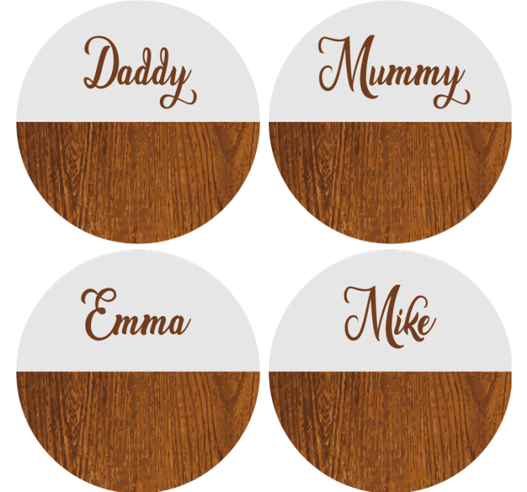 Sottobicchiere  personalizzabile Marmo di legno - TenStickers