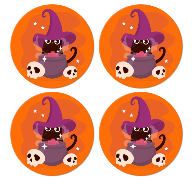 Sottobicchiere gatto stile halloween - TenStickers