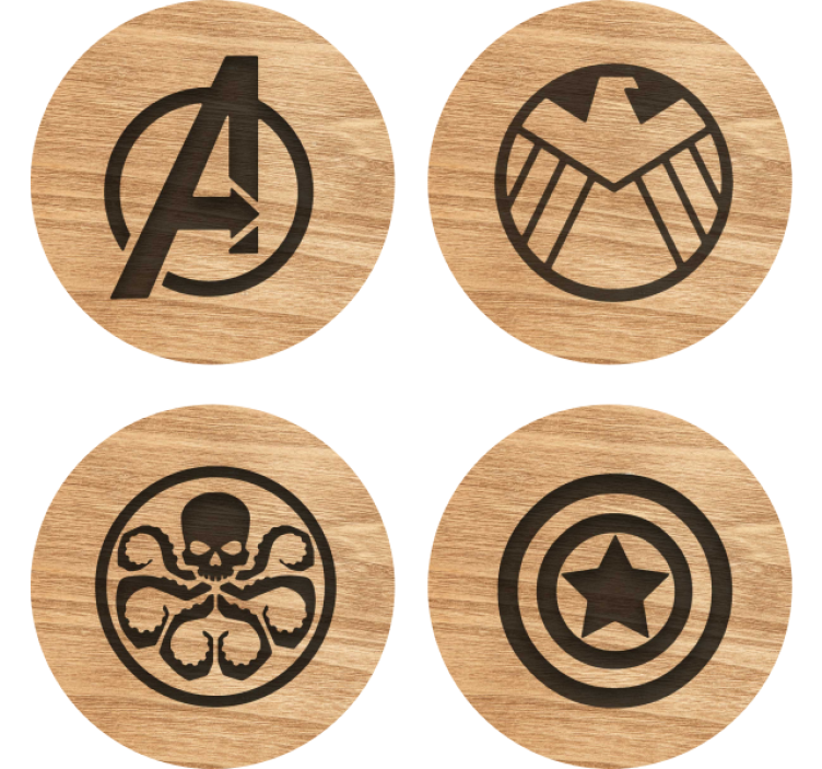 Sottobicchieri logo degli avengers - TenStickers