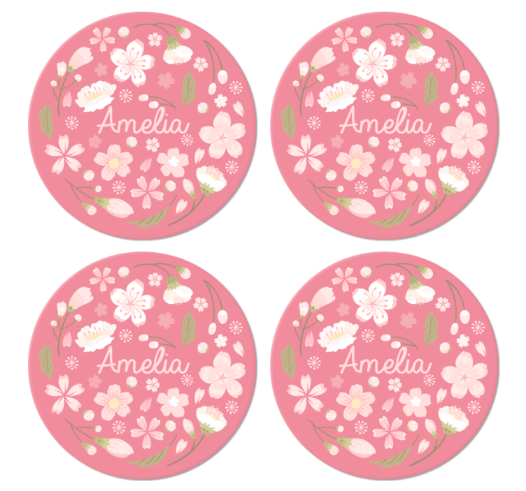 Sottobicchiere  personalizzabile Fiori ciliegio - TenStickers