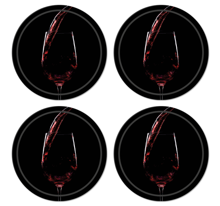Sottobicchiere  tema vintage Bicchiere di vino rosso - TenStickers